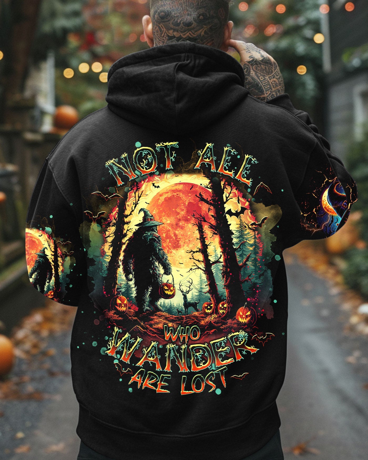 NOT ALL WHO WANDER ARE LOST BIGFOOT HALLOWEEN ALL OVER PRINT - TLNT1309241