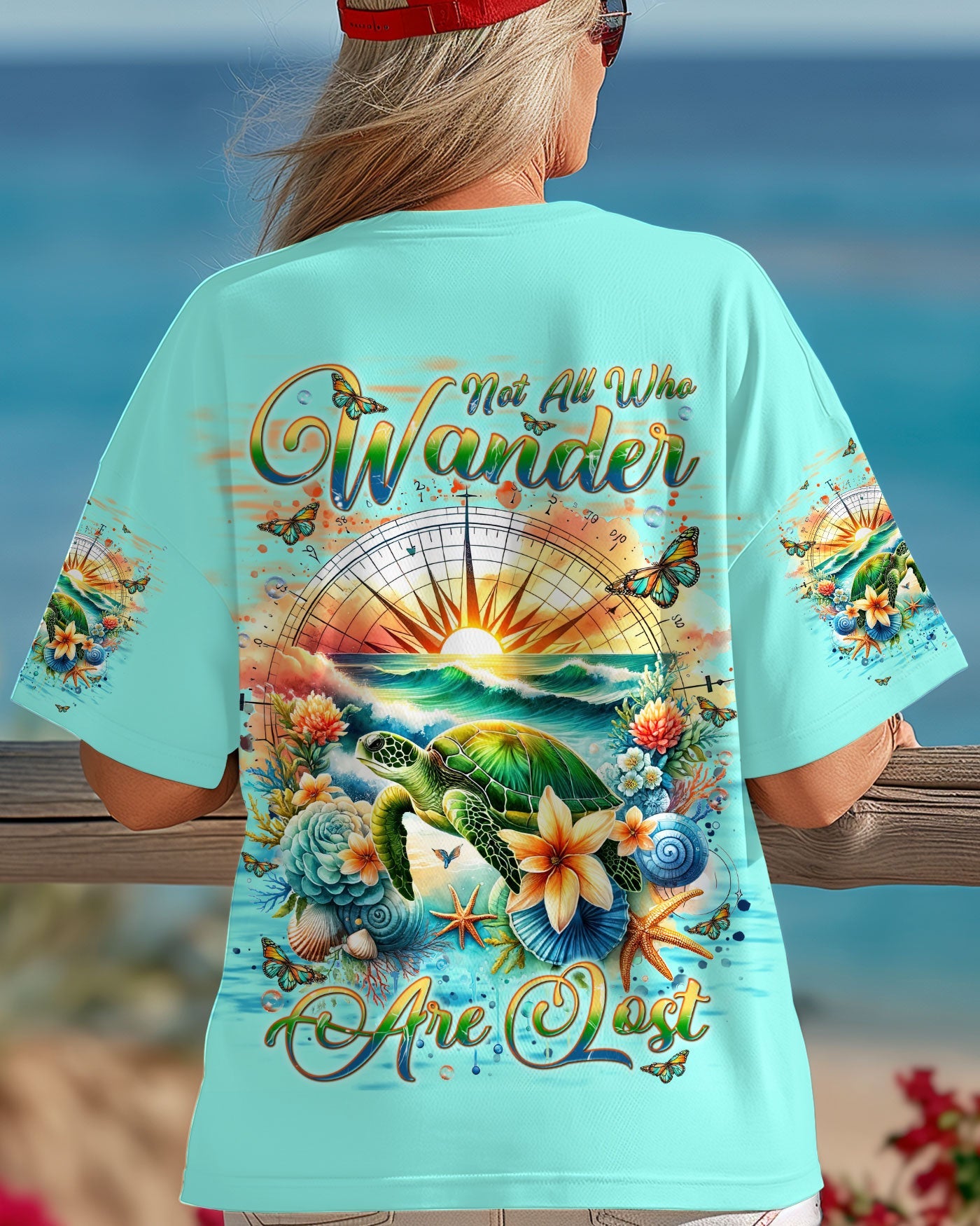 NOT ALL WHO WANDER ARE LOST TURTLE COMPASS ALL OVER PRINT - TLNT0703251