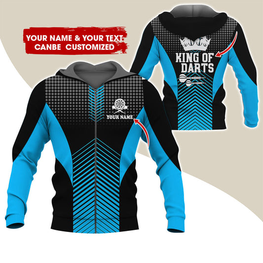 BlueJose King Of Darts Personalized Name, Team Name Hoodie