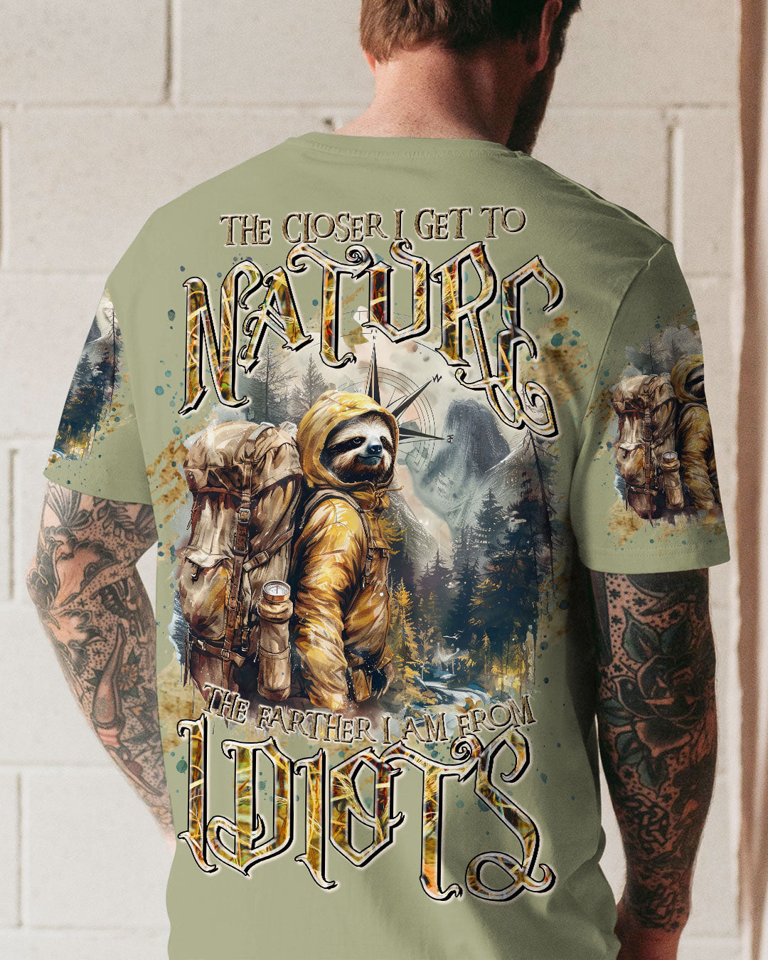 THE CLOSER I GET TO NATURE SLOTH ALL OVER PRINT - TLTR2307245
