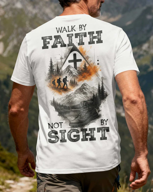 BlueJose Walk By Faith Not By Sight Personalized Hiking 3D Shirt