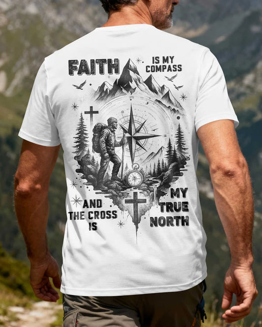 BlueJose Faith Is My Compass And The Cross Is My True North Personalized Hiking 3D Shirt