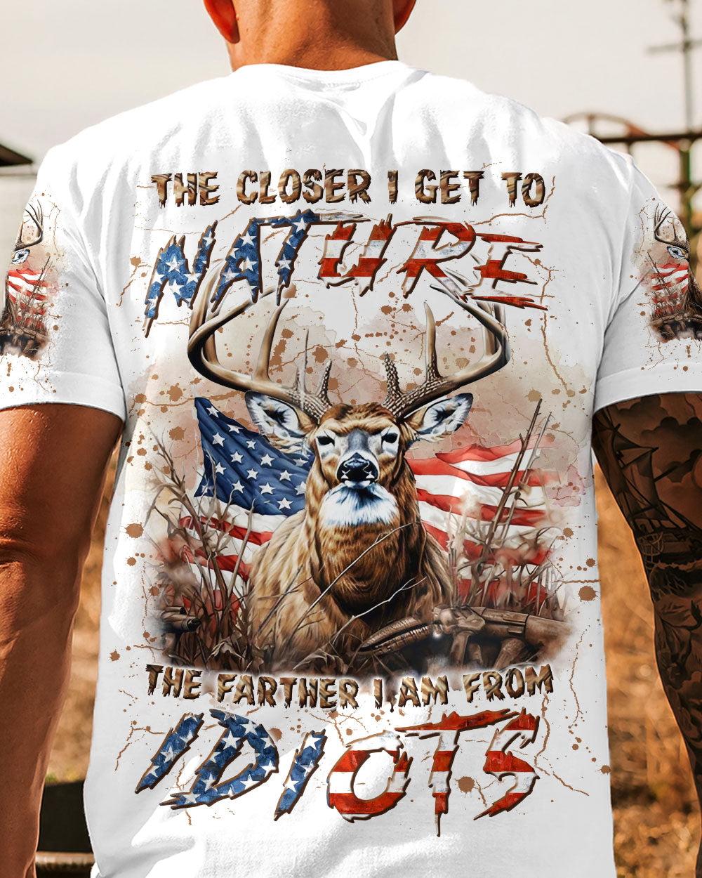 THE CLOSER I GET TO NATURE DEER HUNTING ALL OVER PRINT - YHLN1707242