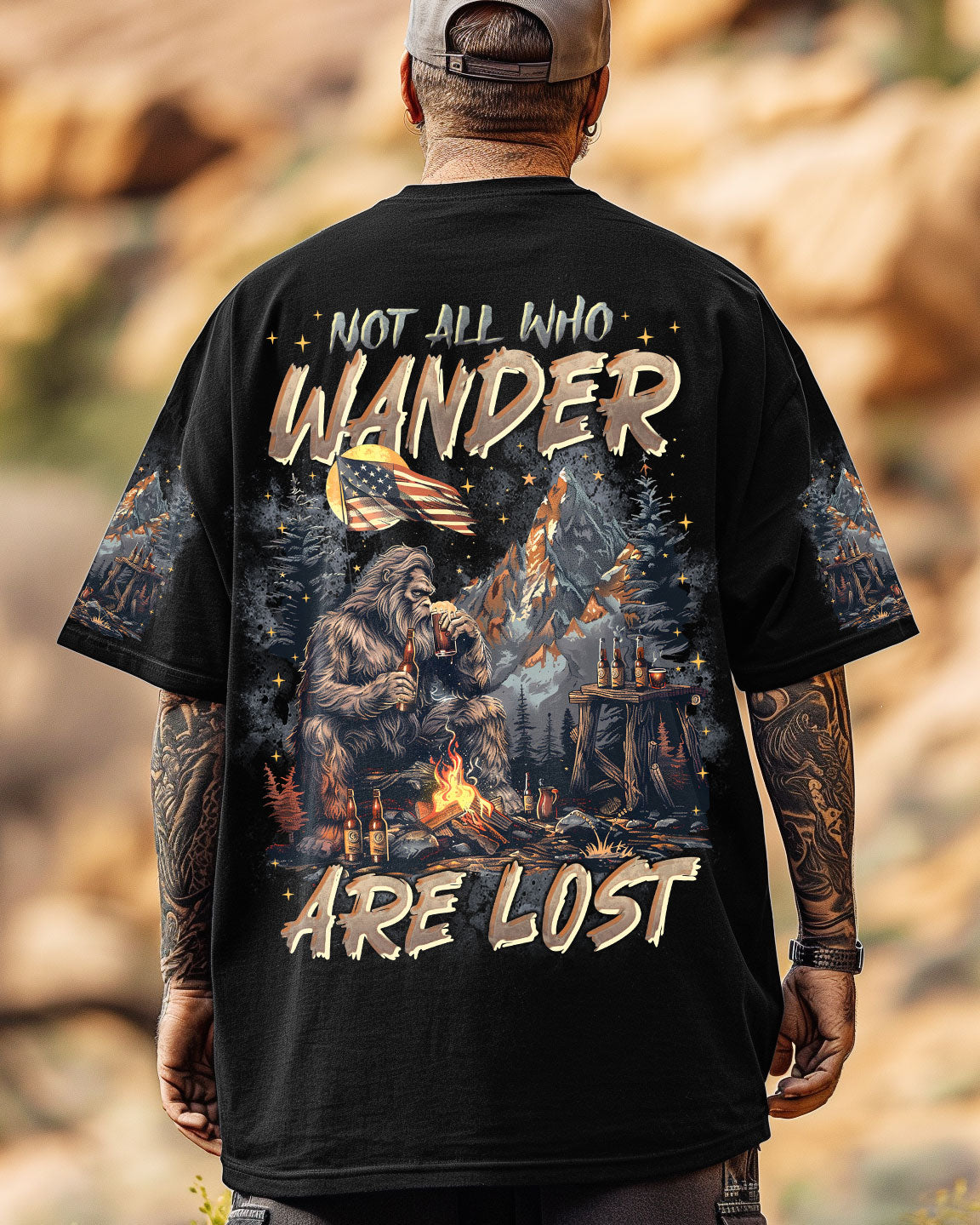 NOT ALL WHO WANDER ARE LOST BIGFOOT ALL OVER PRINT - TLTR0805251