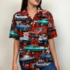 Seamless Tribal Pattern, Custom Classic Car Photo Hawaiian Shirt, Summer Gift