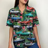 Custom Classic Car Photo Hawaiian Shirt, Floral Pattern, Summer Gift