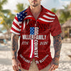 BlueJose Custom Family Name Patriotic American Flag, 250 Years of Blessing God Hawaii Shirt