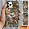 BlueJose Deer Hunting Forest Skull Buck Rustic Camo Art Multicolor Options Personalized Name 3D Phone Case (5 Colors)