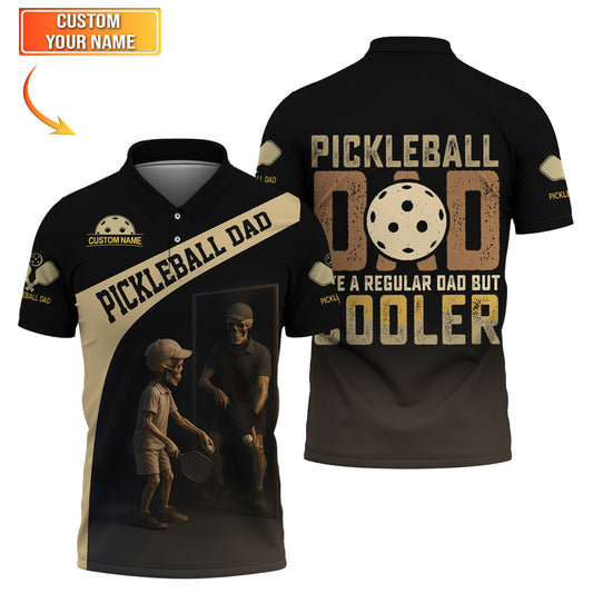 Pickleball Dad Shirt – Like a Regular Dad But Cooler Custom Polo – Funny Pickleball Gift for Men