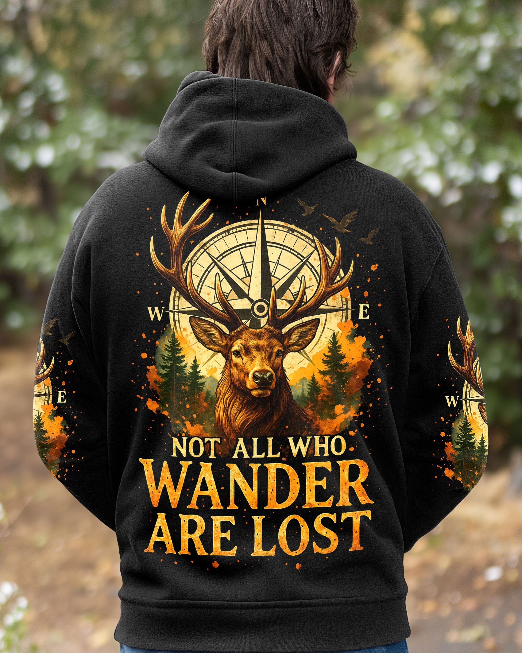NOT ALL WHO WANDER ARE LOST DEER COMPASS ALL OVER PRINT - TLTR2908251
