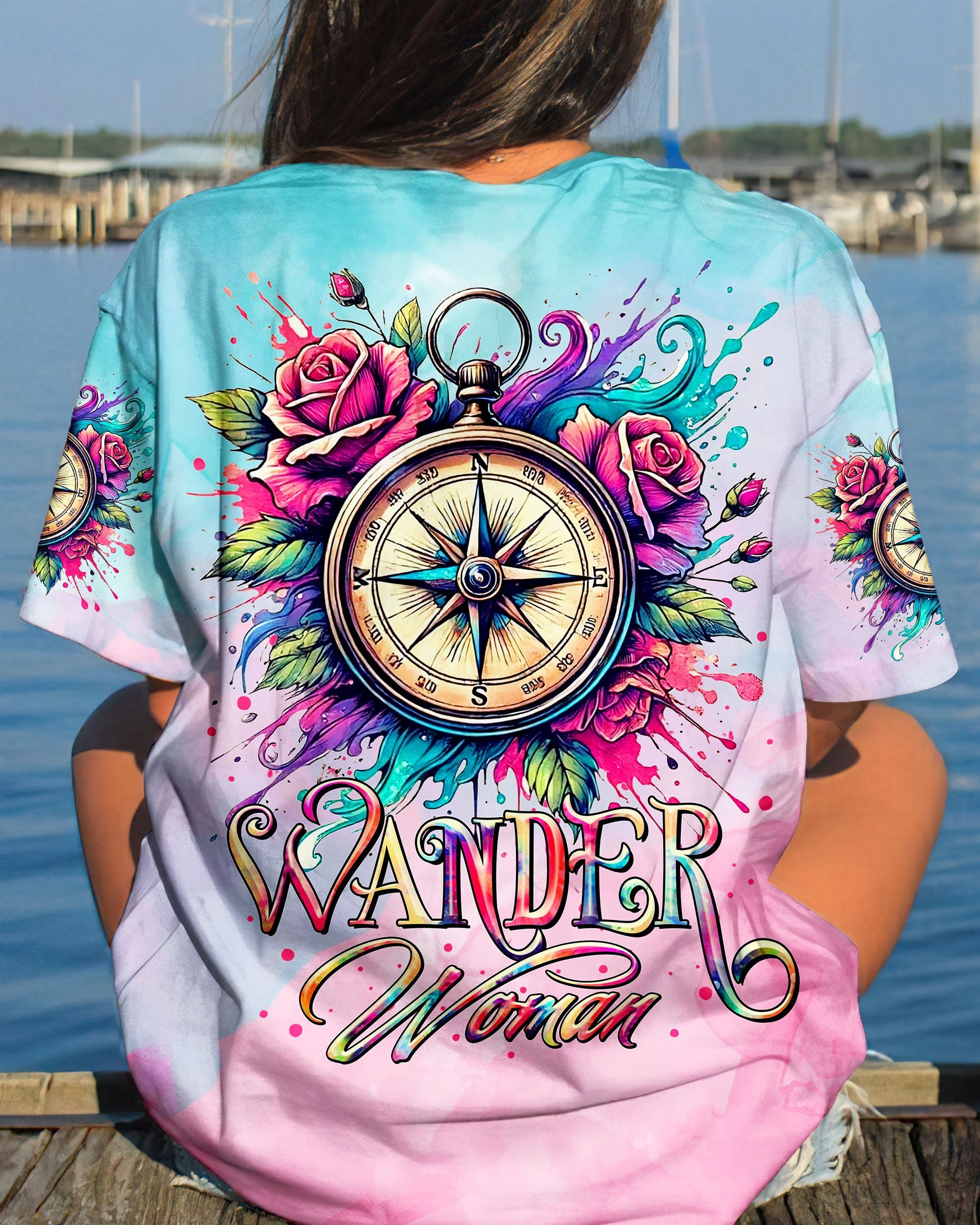 WANDER WOMAN FLORAL COMPASS ALL OVER PRINT  - TLTR1303253