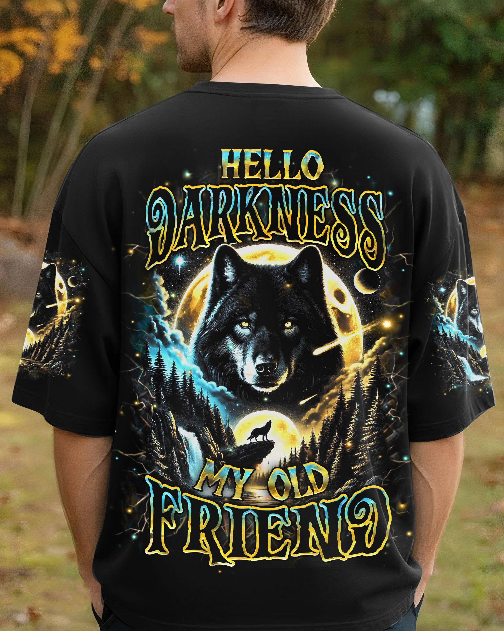 HELLO DARKNESS MY OLD FRIEND WOLF ALL OVER PRINT - YHHN0912251