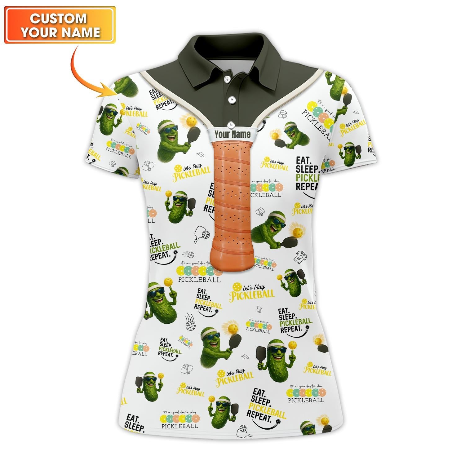 Eat Sleep Pickleball Repeat' - Let's Play Pickleball Custom Shirt Men's and Women - Outfit Pickleball Paddles Pickle Funny Design