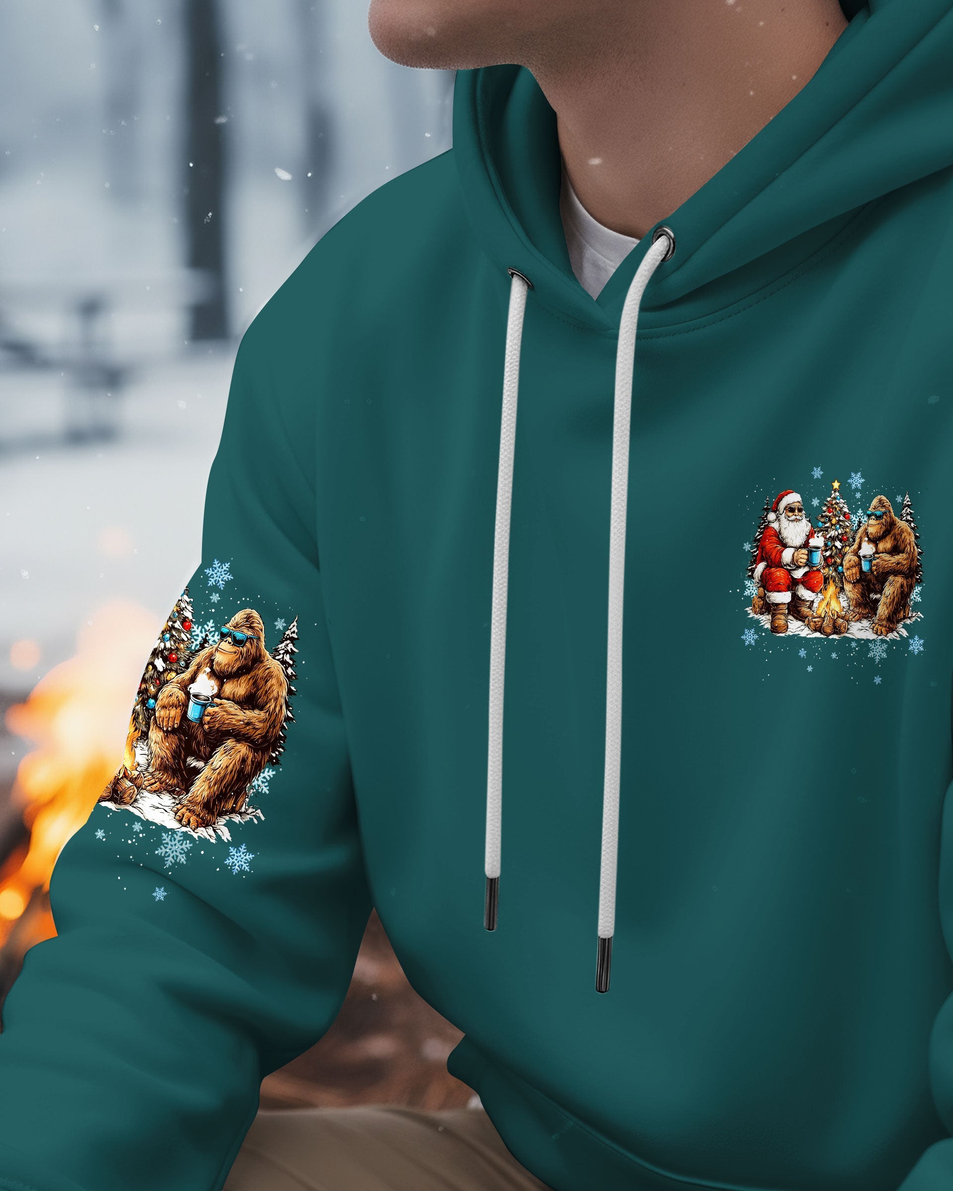 MAKING MEMORIES ONE CAMPFIRE AT A TIME BIGFOOT CHRISTMAS ALL OVER PRINT - TLTW1711251