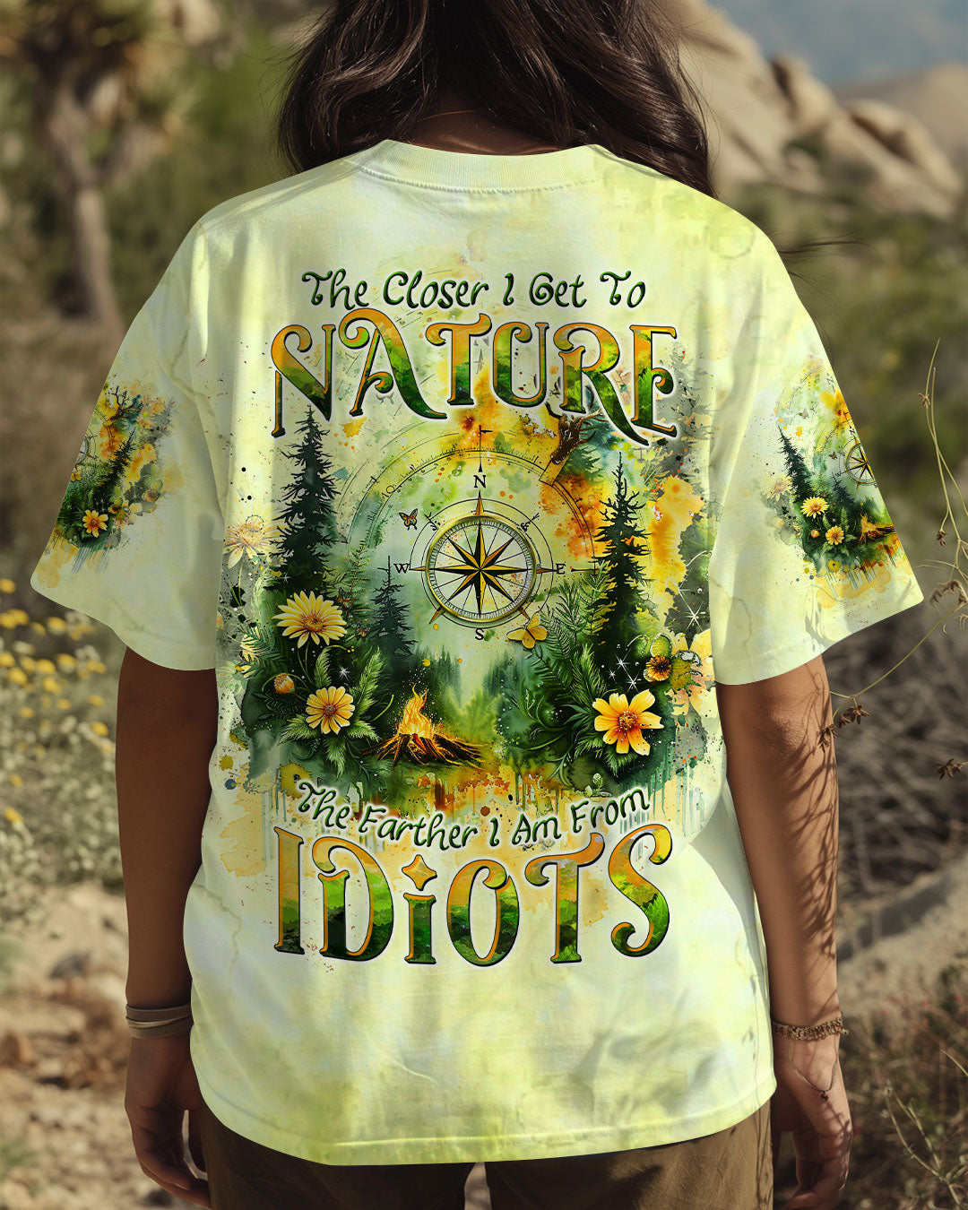 THE CLOSER I GET TO NATURE COMPASS ALL OVER PRINT - TLTW1008243