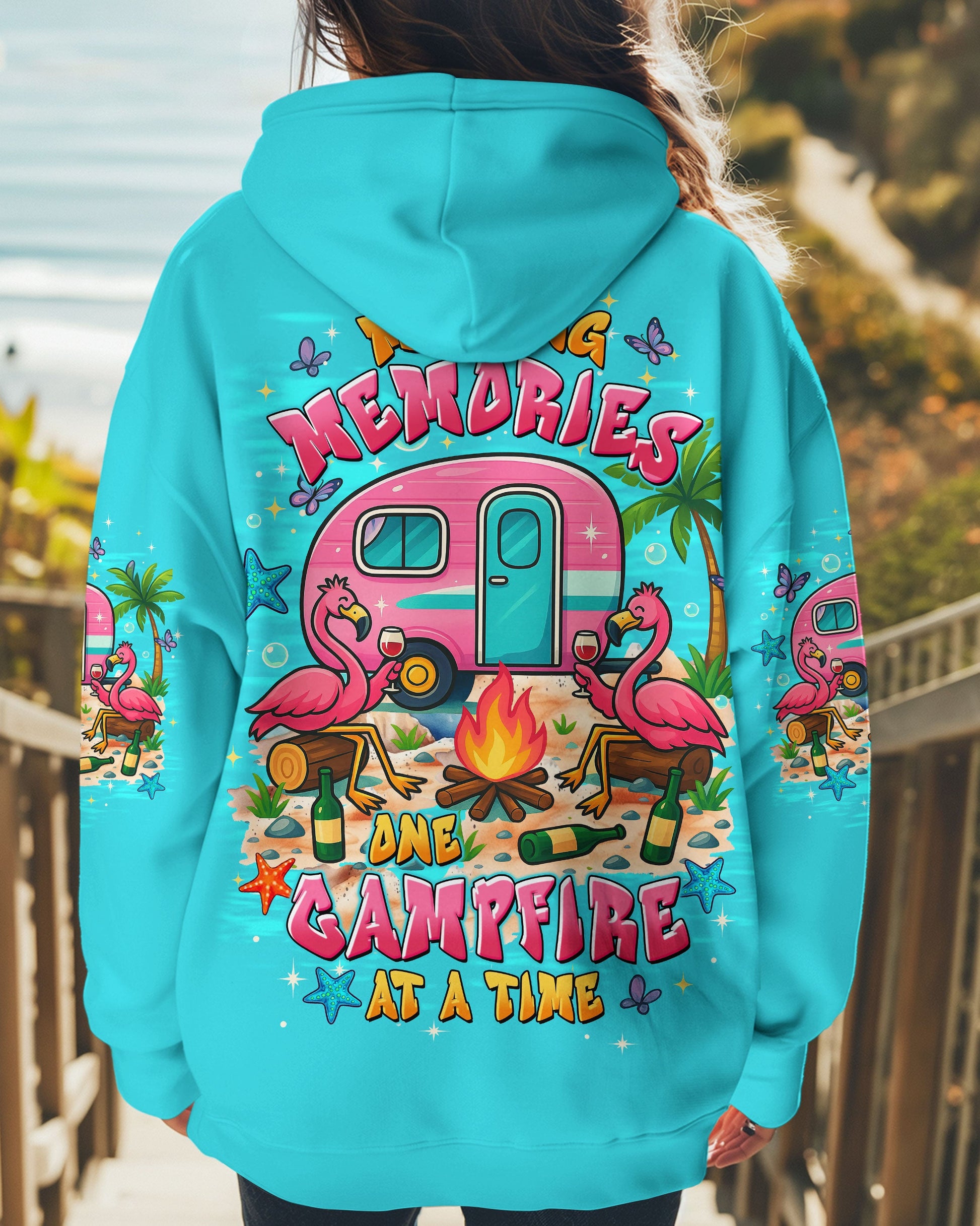 MAKING MEMORIES ONE CAMPFIRE AT A TIME FLAMINGO ALL OVER PRINT - TLTW0609252