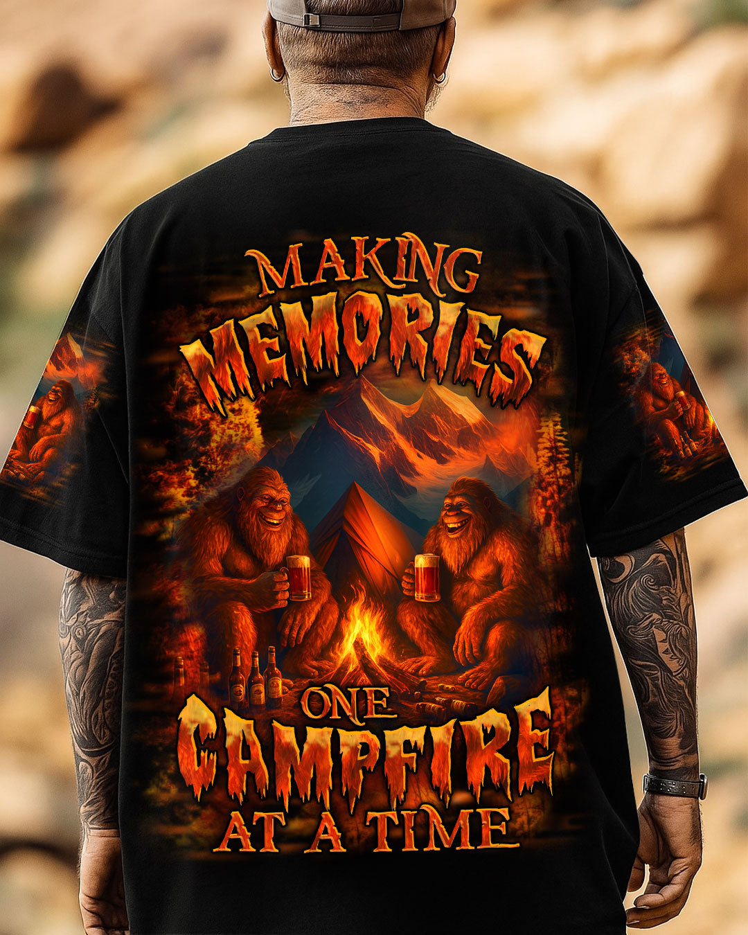 MAKING MEMORIES ONE CAMPFIRE AT A TIME BIGFOOT ALL OVER PRINT - YHHN0508253