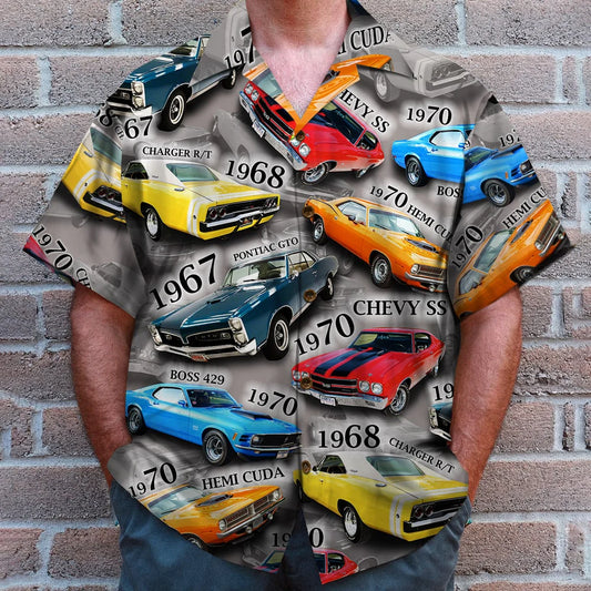Custom Muscle Car Hawaiian Shirt, Gift For Car Lovers
