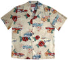 Bluejose Hibiscus Vintage Automobile Men's Hawaiian Shirt