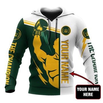 BlueJose Custom Name Blue & Black Boxing 3D Hoodie