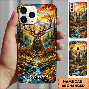 BlueJose Hunting Autumn Mountain Deer Creek Personalized 3D Phone Case