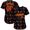 BlueJose Custom 3D Pattern Halloween Skulls And Palm Leaves Baseball Jersey