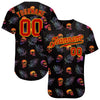 BlueJose Custom 3D Pattern Halloween Skulls And Palm Leaves Baseball Jersey