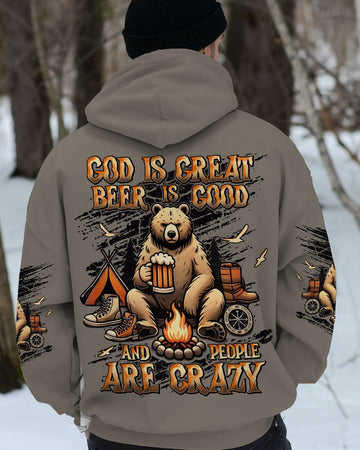 GOD IS GREAT BEER IS GOOD BEAR ALL OVER PRINT - TLNT0608251