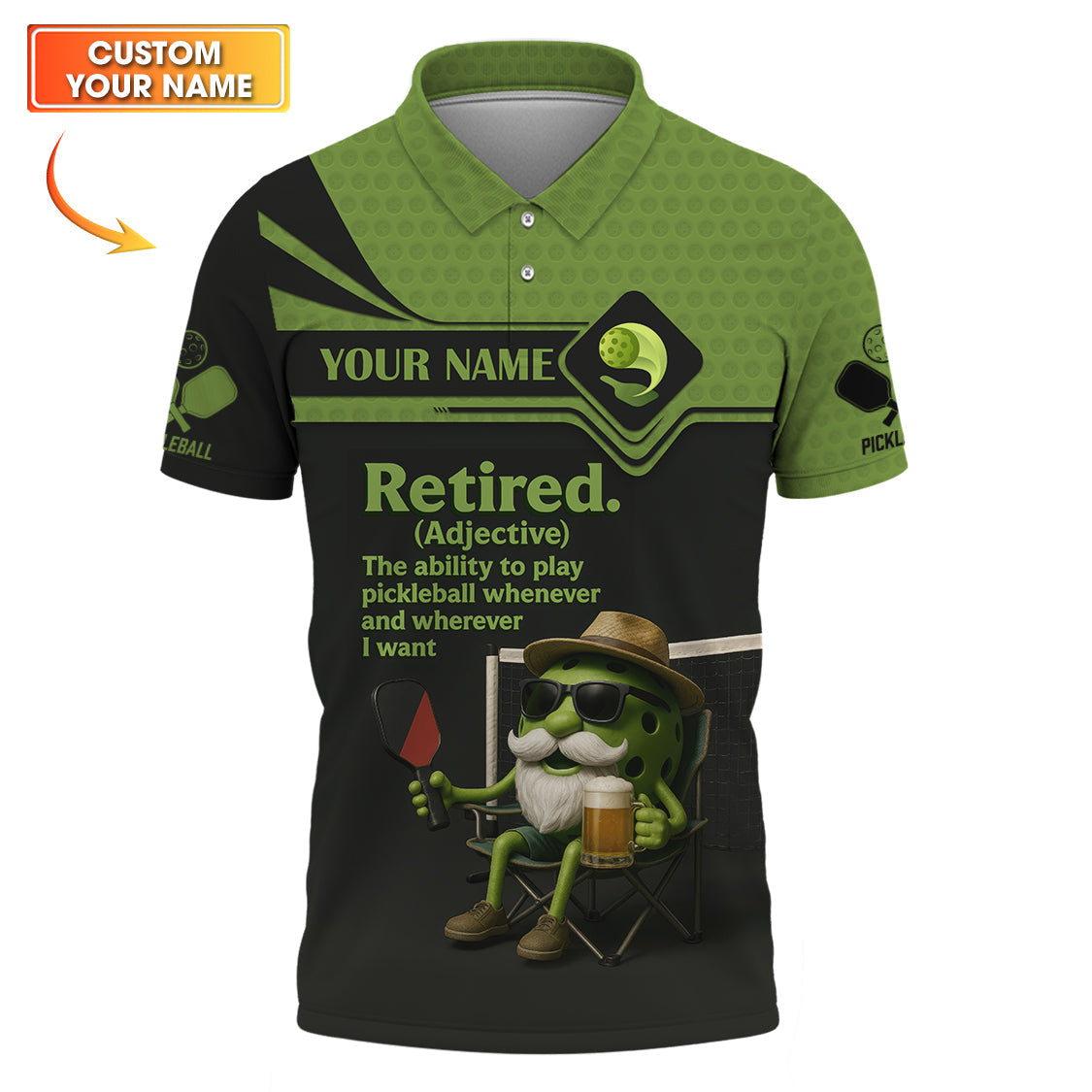 Custom Name Funny Men's Pickleball Shirt, Retired Pickleball Shirts, Gift For Pickleball Players