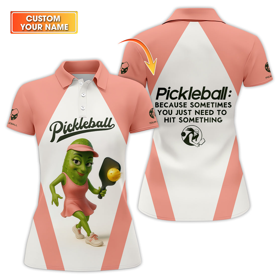 Women’s Pickleball T-Shirts With Custom Name, Funny Pickleball Shirt, Gift For Pickleball Lovers