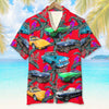 Bluejose Custom Classic Car Photo Hawaiian Shirt, Purple Parrot Seamless Pattern, Gift For Car Lovers