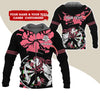BlueJose Darts Rose Girl Personalized Name, Team Name Zipper Hoodie Hoodie