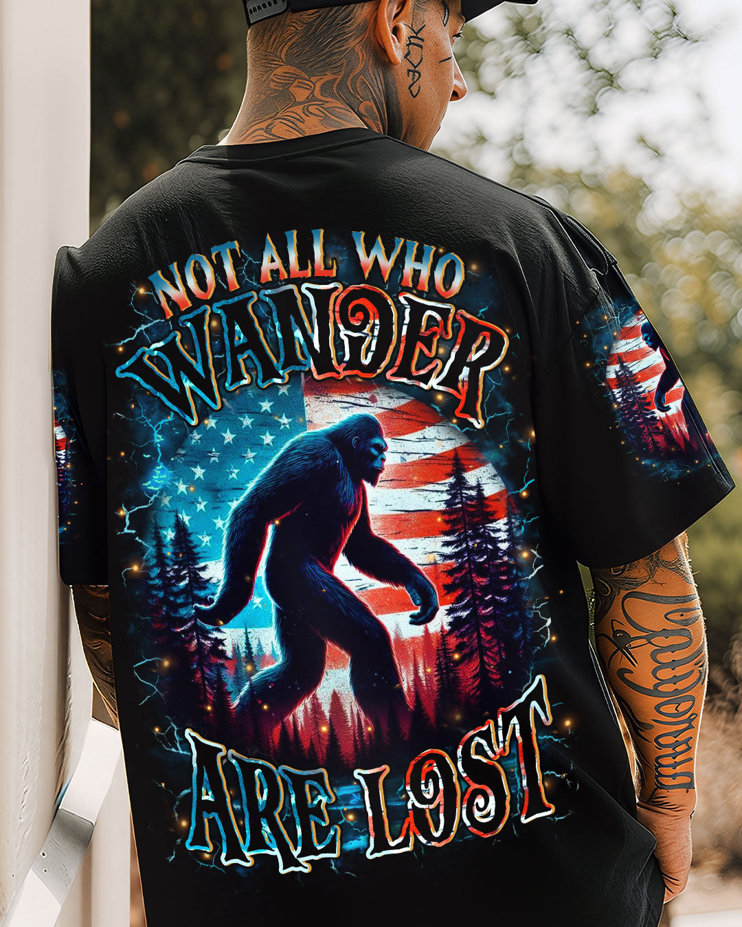 NOT ALL WHO WANDER ARE LOST BIGFOOT ALL OVER PRINT - YHHN2910251
