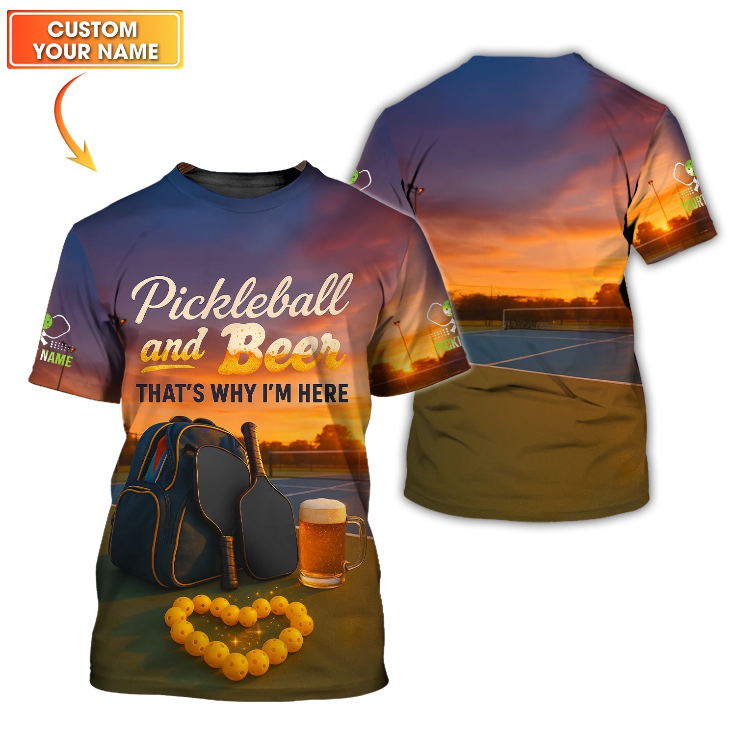Pickleball and Beer Custom Pickleball Shirts, Pickleball Paddles Design, Pickleball Gift Ideas