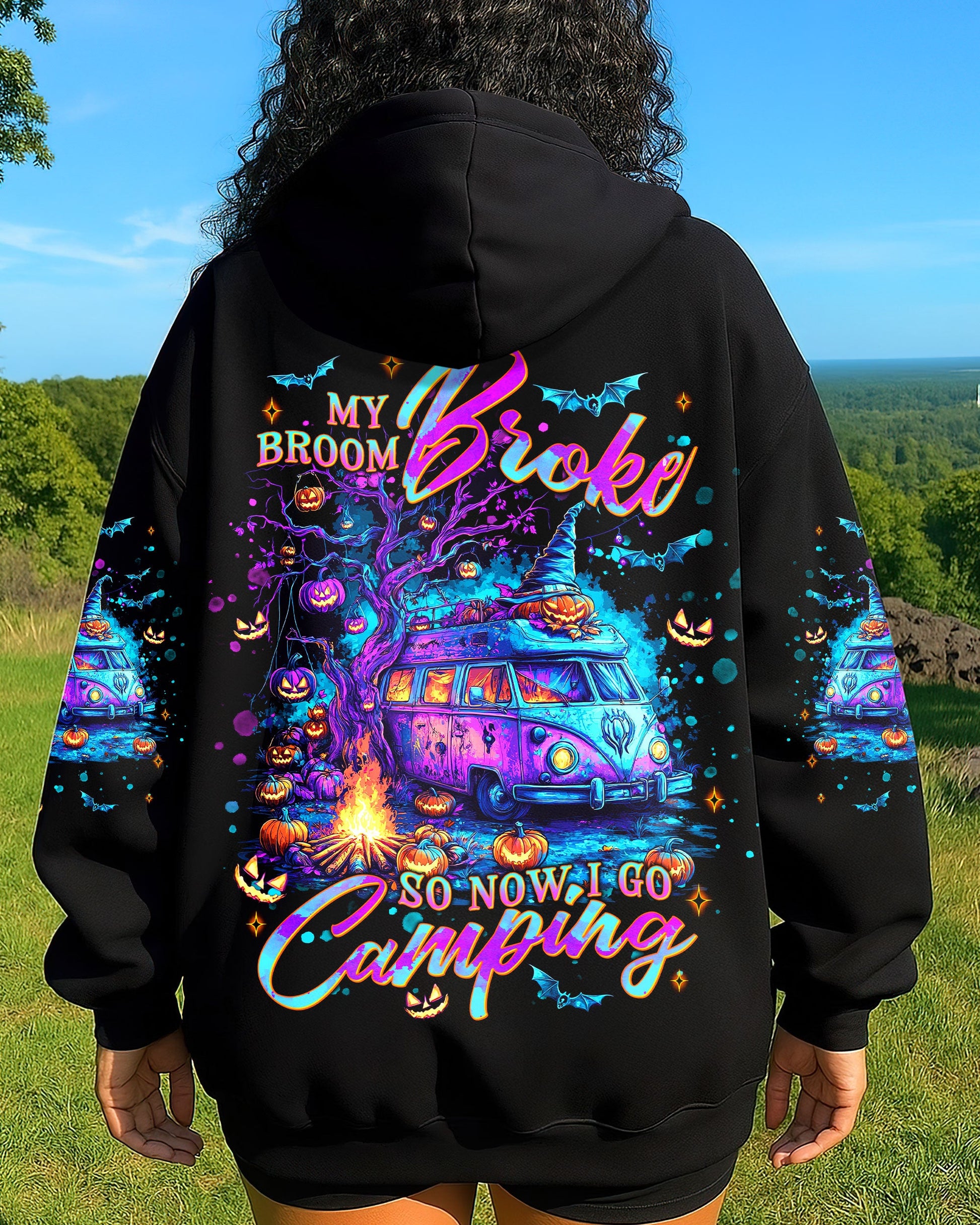 MY BROOM BROKE SO NOW HALLOWEEN CAMPING ALL OVER PRINT - TLNT2307254