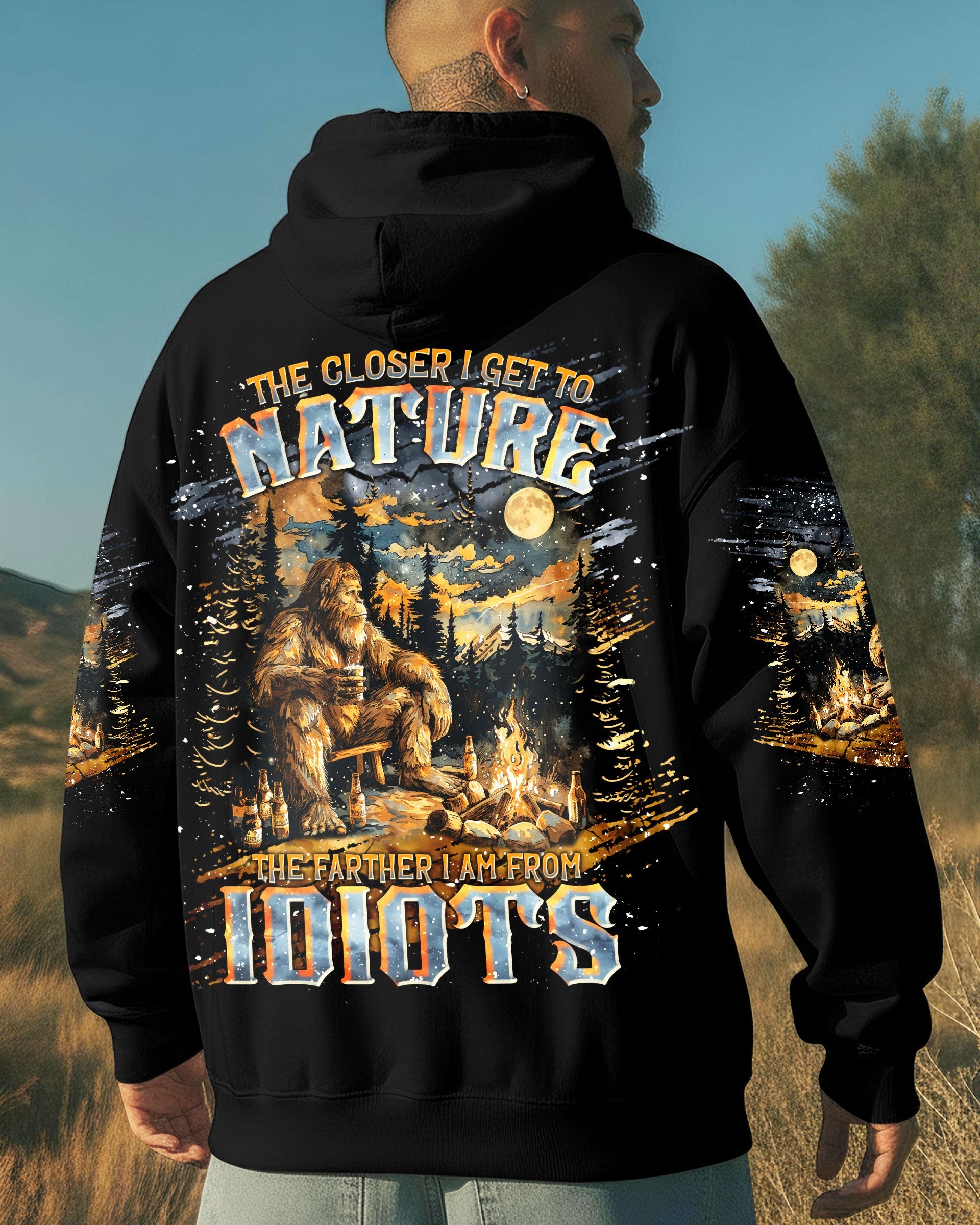 THE CLOSER I GET TO NATURE BIGFOOT ALL OVER PRINT - TLNT2011251