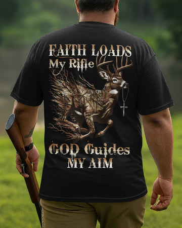 BlueJose Faith Loads My Rifle Shirt, Personalized Hunting 3D Shirt - Black
