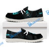 BlueJose Billiards 8 Ball Flame Luxury White Canvas Loafer Shoes (4 Colors)