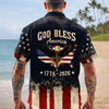 BlueJose Custom Name God Bless America Eagle 1776–2026 Patriotic Hawaii Shirt