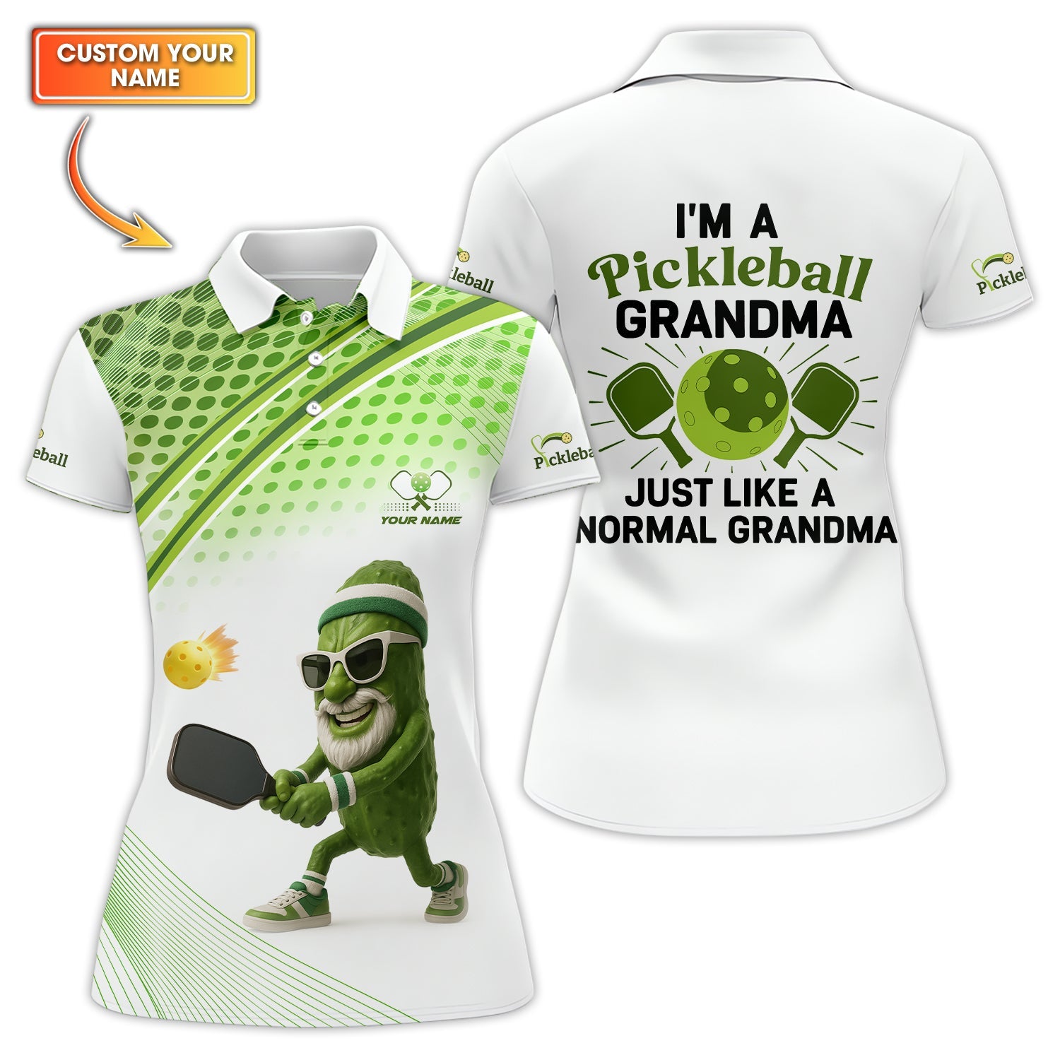 I’m A Pickleball Grandma Shirt, Funny Pickleball Polos, Custom Pickleball Shirts For Men's