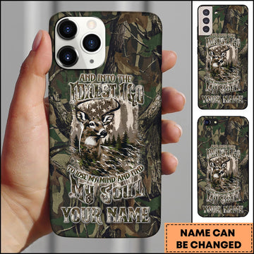 BlueJose Artist Hunting - Into The Forest Deer Realistic Camo Personalized Name Phone Case