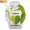 Custom Tennis Pickleball Shirt, Heart Shape Ball Design, Personalized Sports T-Shirt for Tennis Pickleball Lovers