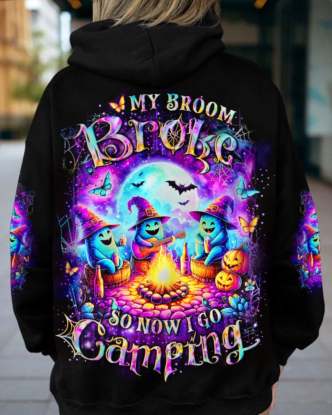 MY BROOM BROKE SO NOW HALLOWEEN CAMPING ALL OVER PRINT - YHLT0708241