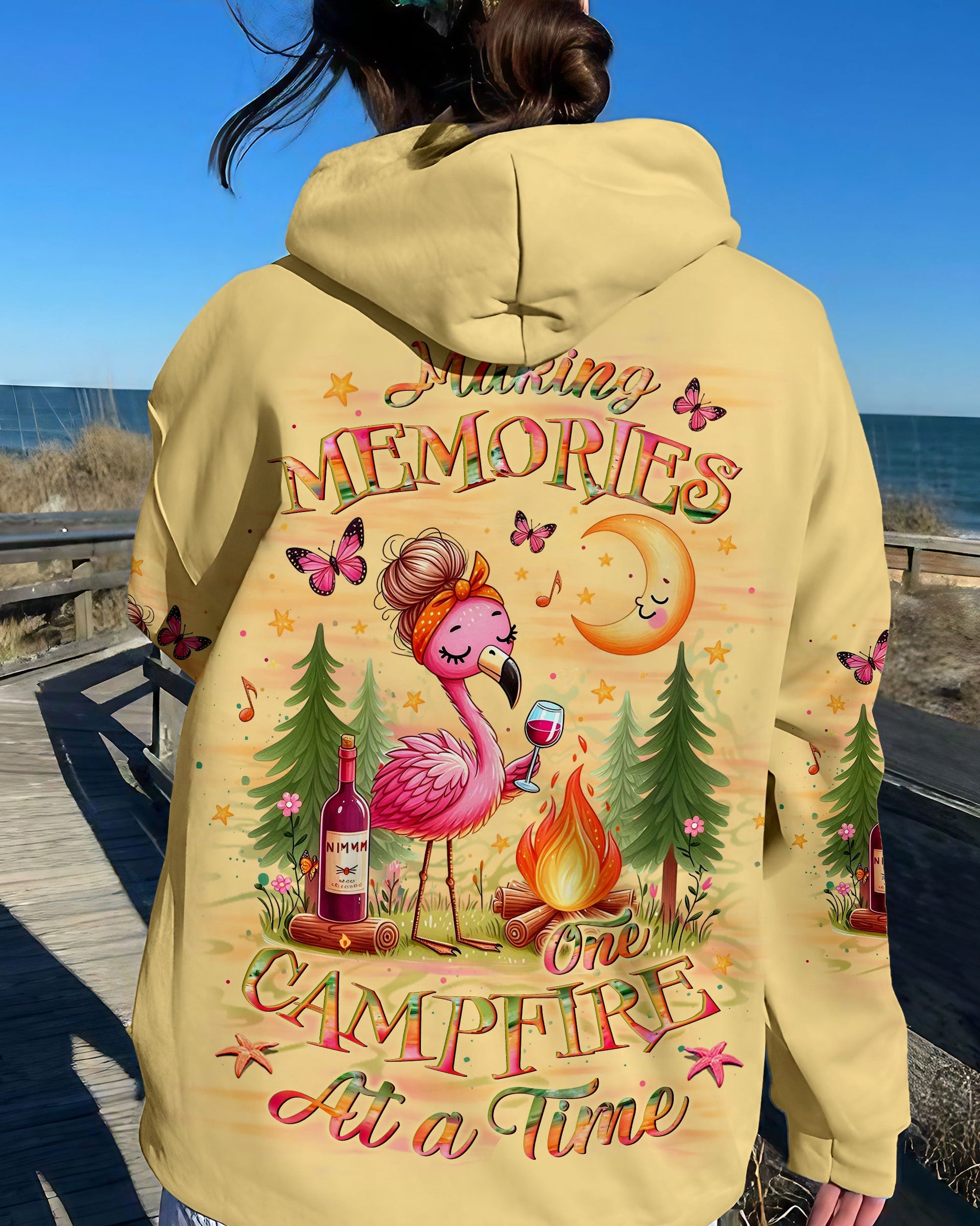 MAKING MEMORIES ONE CAMPFIRE AT A TIME FLAMINGO ALL OVER PRINT - YHLT1809243