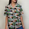 Custom Racing Photo Hawaiian Shirt, Seamless Tree Pattern, Summer Gift