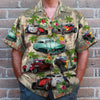 Custom Hot Rod Photo Hawaiian Shirt, American Map Pattern