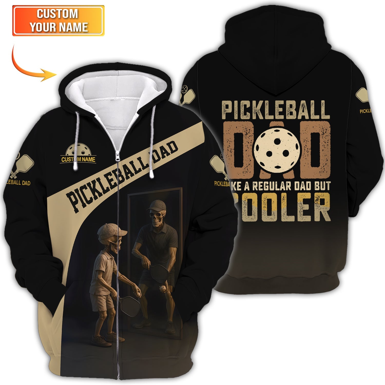 Pickleball Dad Shirt – Like a Regular Dad But Cooler Custom Polo – Funny Pickleball Gift for Men