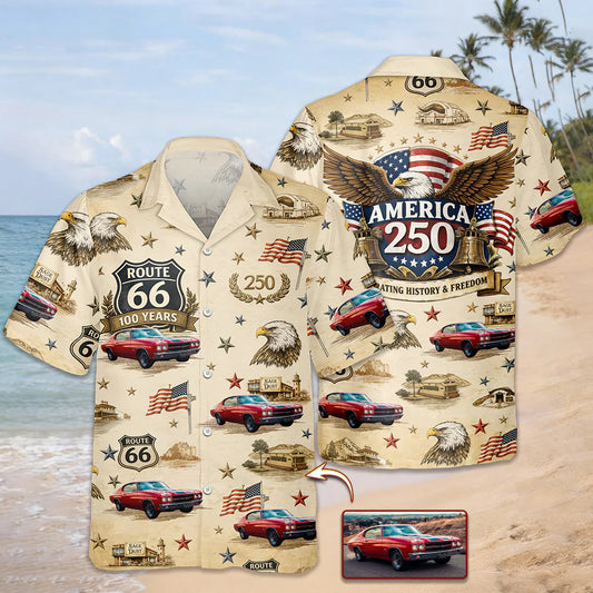 BlueJose Celebrating Route 66 100 Years - America 250th Anniversary Hawaii Shirt