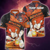 BlueJose Bowling And Pins Abstract Grunge and Multicolor Personalized Name, Team Name 3D Shirt