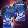 BlueJose Bowling And Pins Abstract Grunge and Multicolor Personalized Name, Team Name 3D Shirt